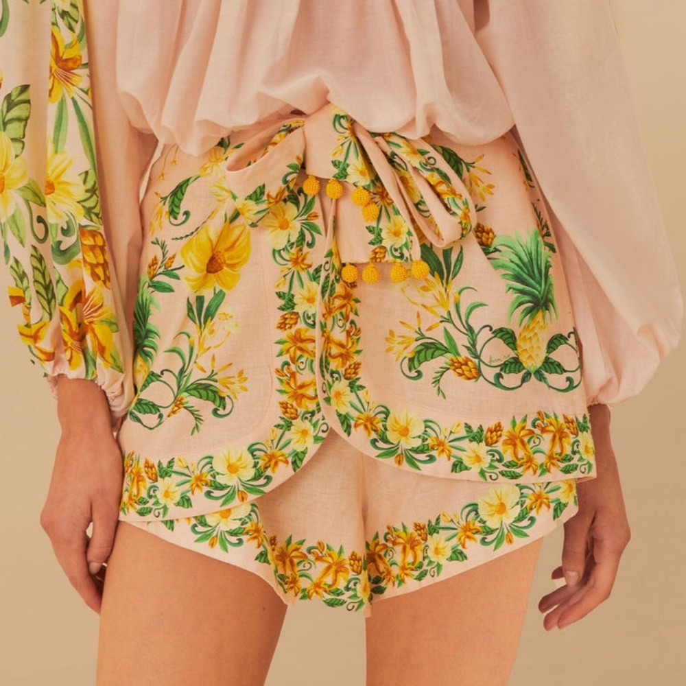 Farm Rio Pink Botanical Beauty Shorts - Picture 7 of 7